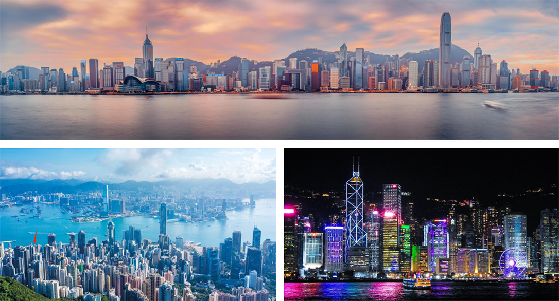 香港维多利亚港地标，楼顶微笑大屏推荐